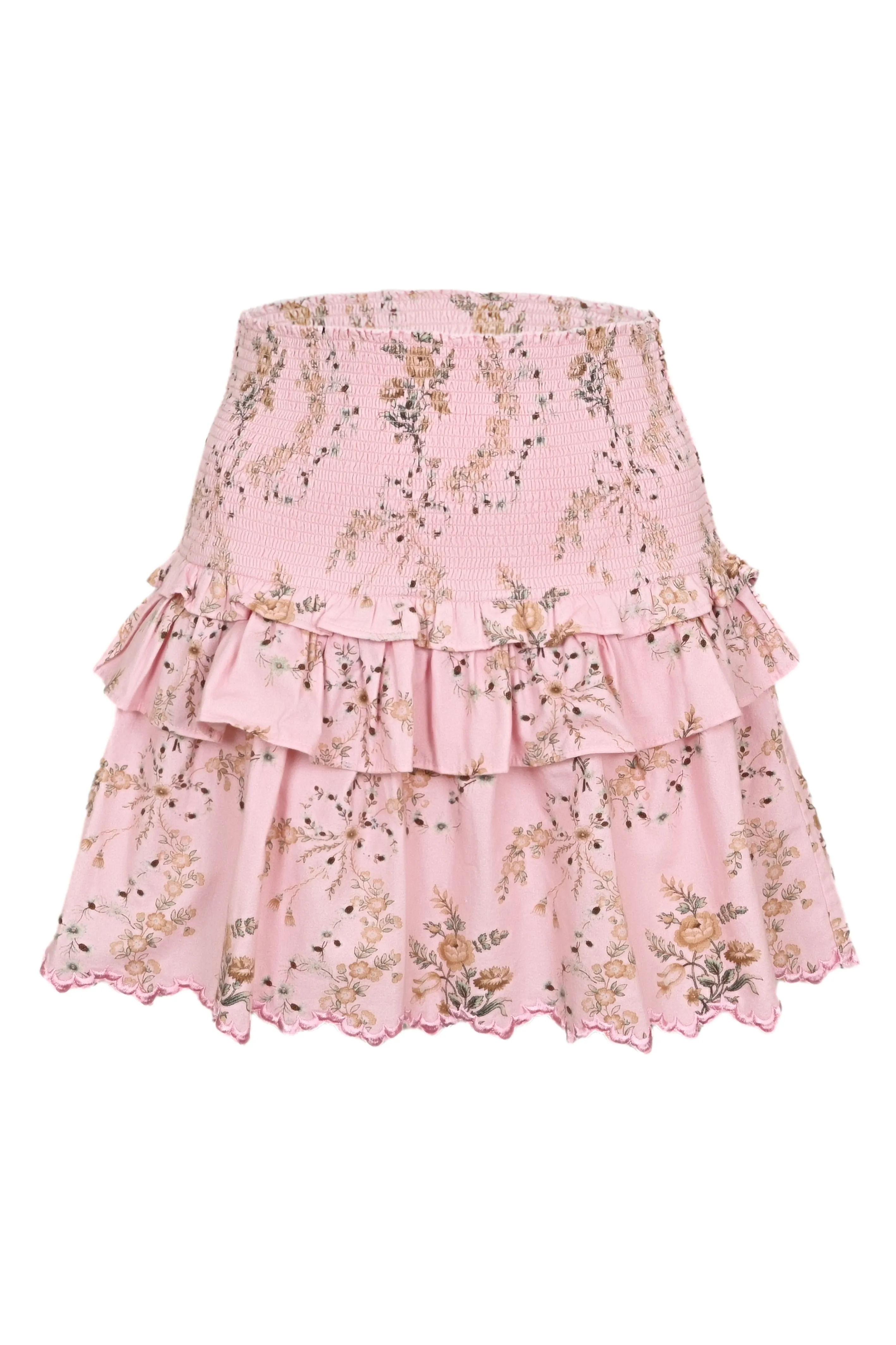 Layered Ruffle Mini Skirt in Pink sold by Sand Dollar