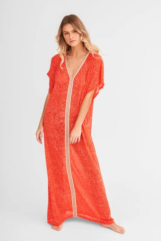 Full Length Beach Cover Up Red - Inca Abaya Strawberry sold by Sand Dollar