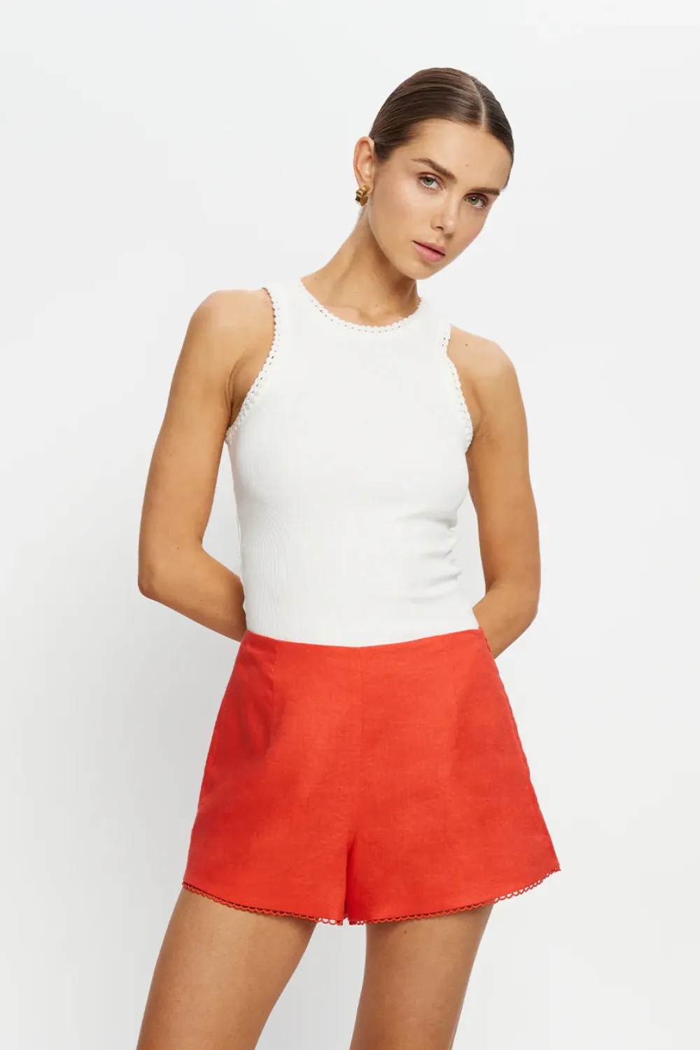 Tara Shorts Red sold by Sand Dollar