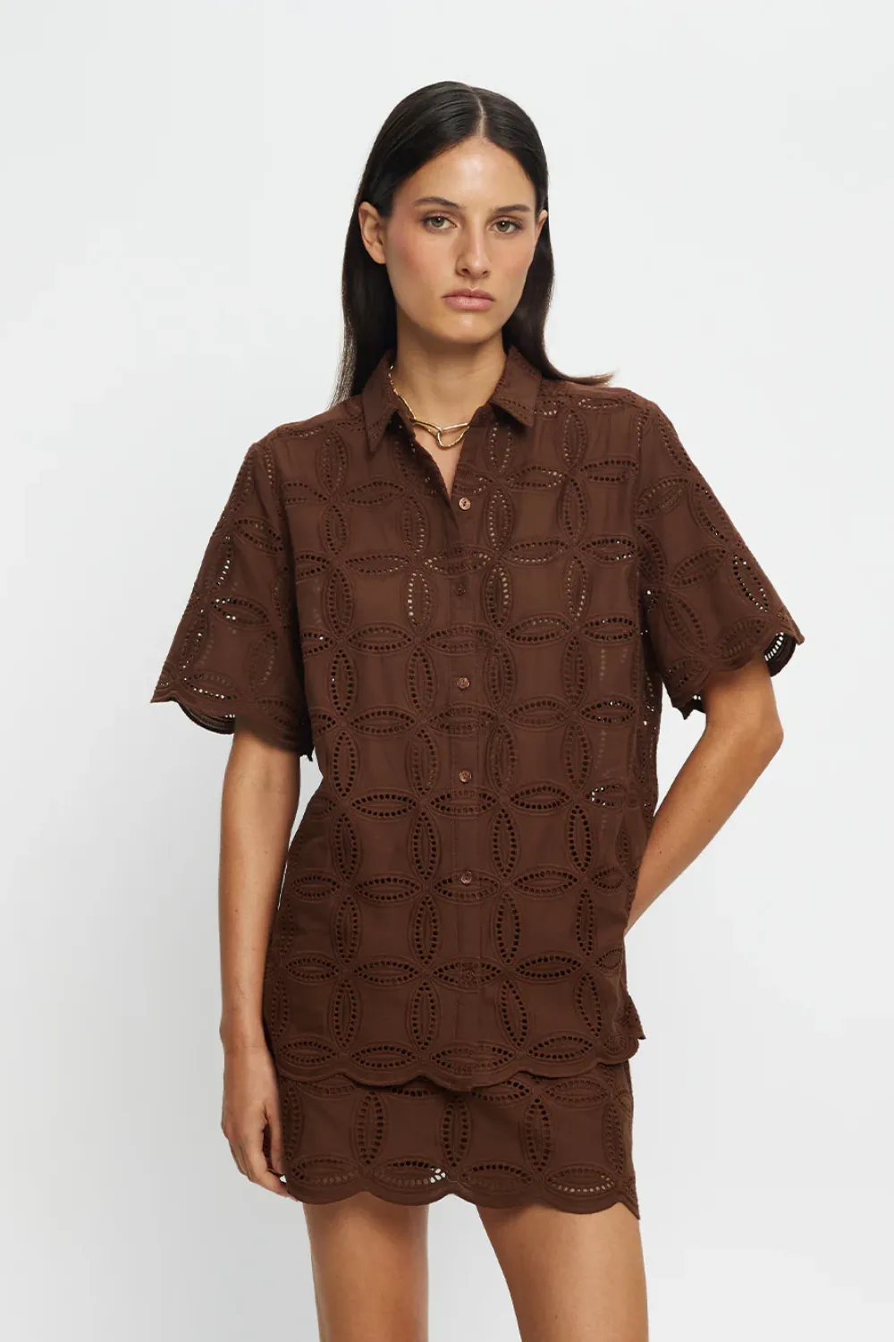 Rio Shirt Mocha sold by Sand Dollar