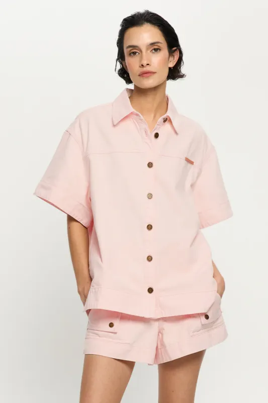 Marla Denim Shirt Soft Pink made by Kivari