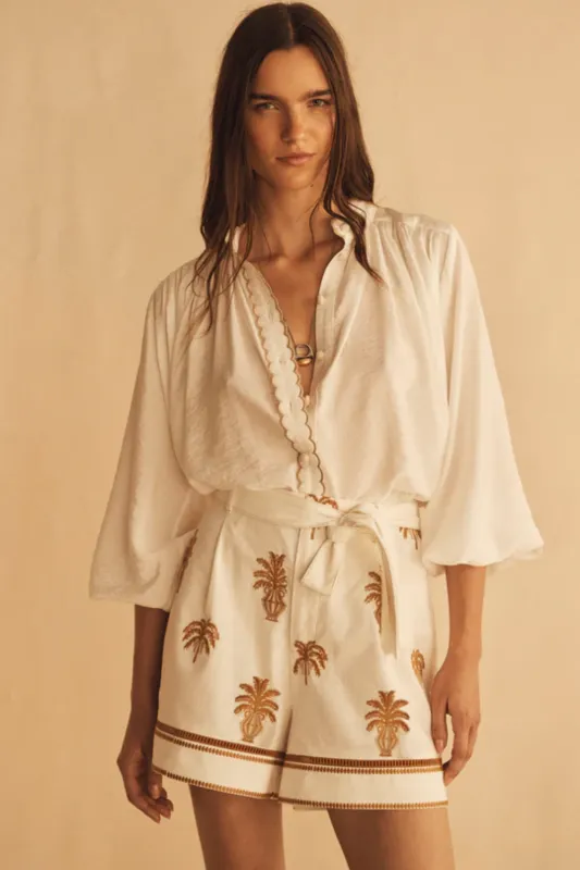 Dalla Palma Embroidered Resort Short sold by Sand Dollar