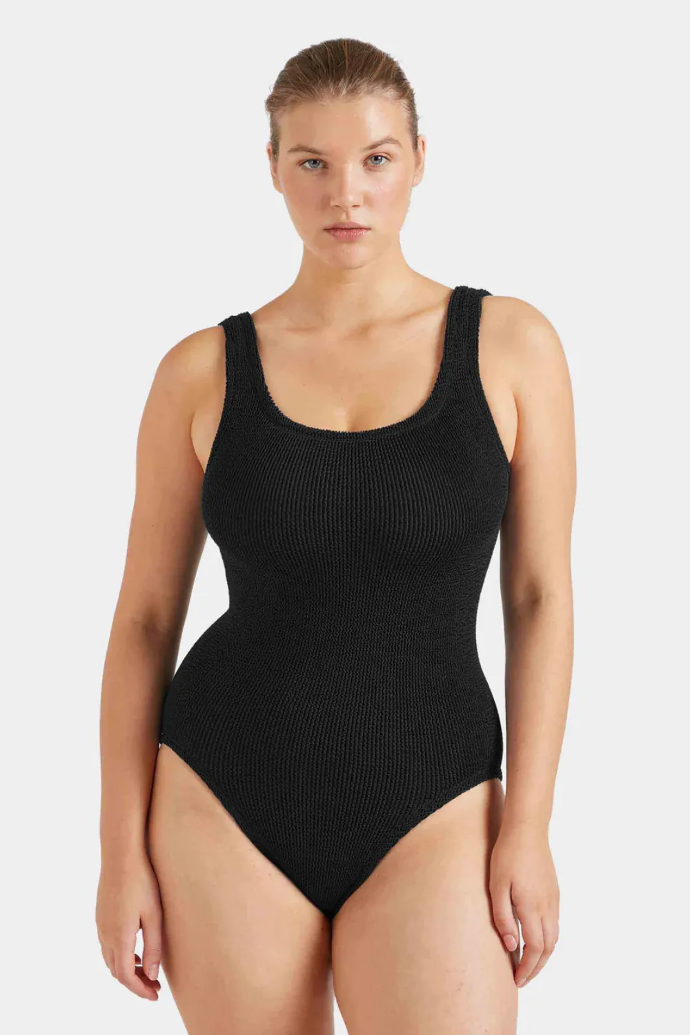 Coverage Square Neck Swim Black sold by Sand Dollar