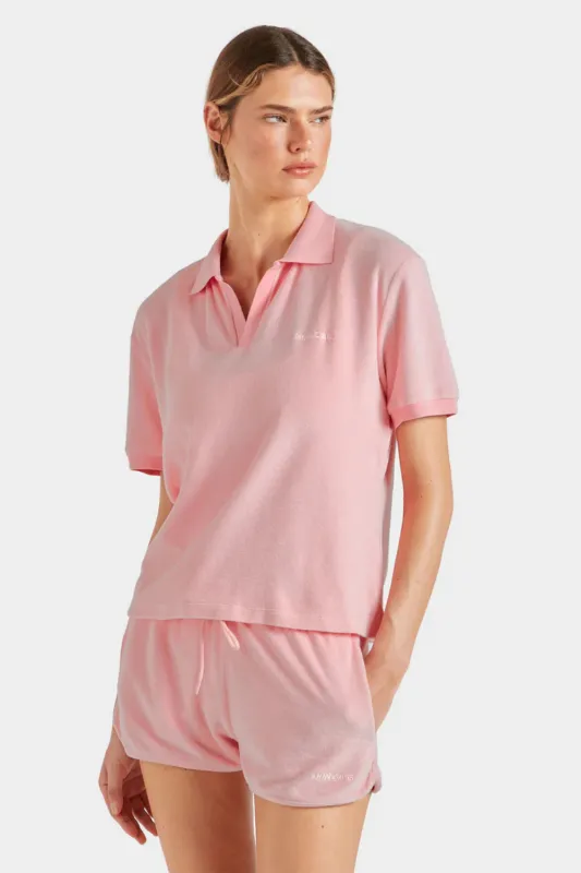 Terry Towelling Polo Pink sold by Sand Dollar