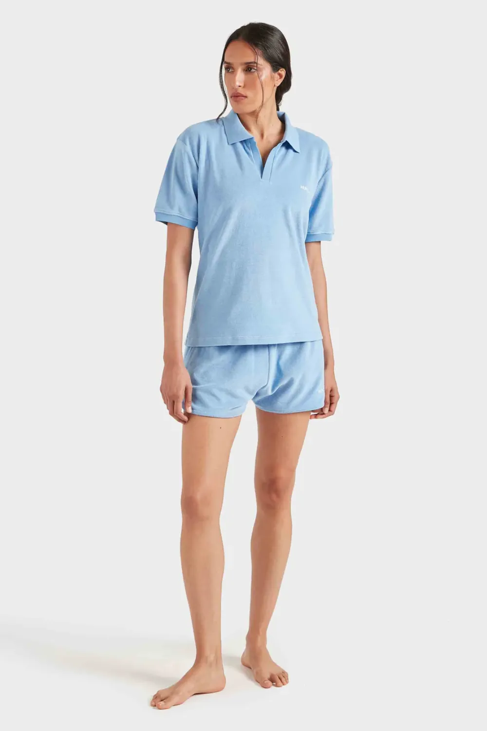 Terry Towelling Polo Cornflower sold by Sand Dollar product image thumbnail 3