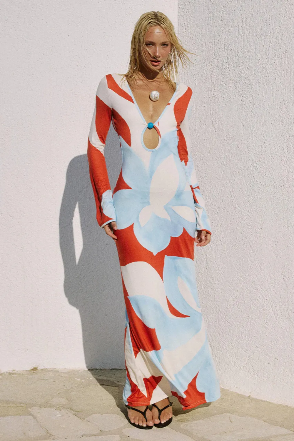 Amoree Long Sleeve Maxi Dress - Amoree Red sold by Sand Dollar product image thumbnail 5
