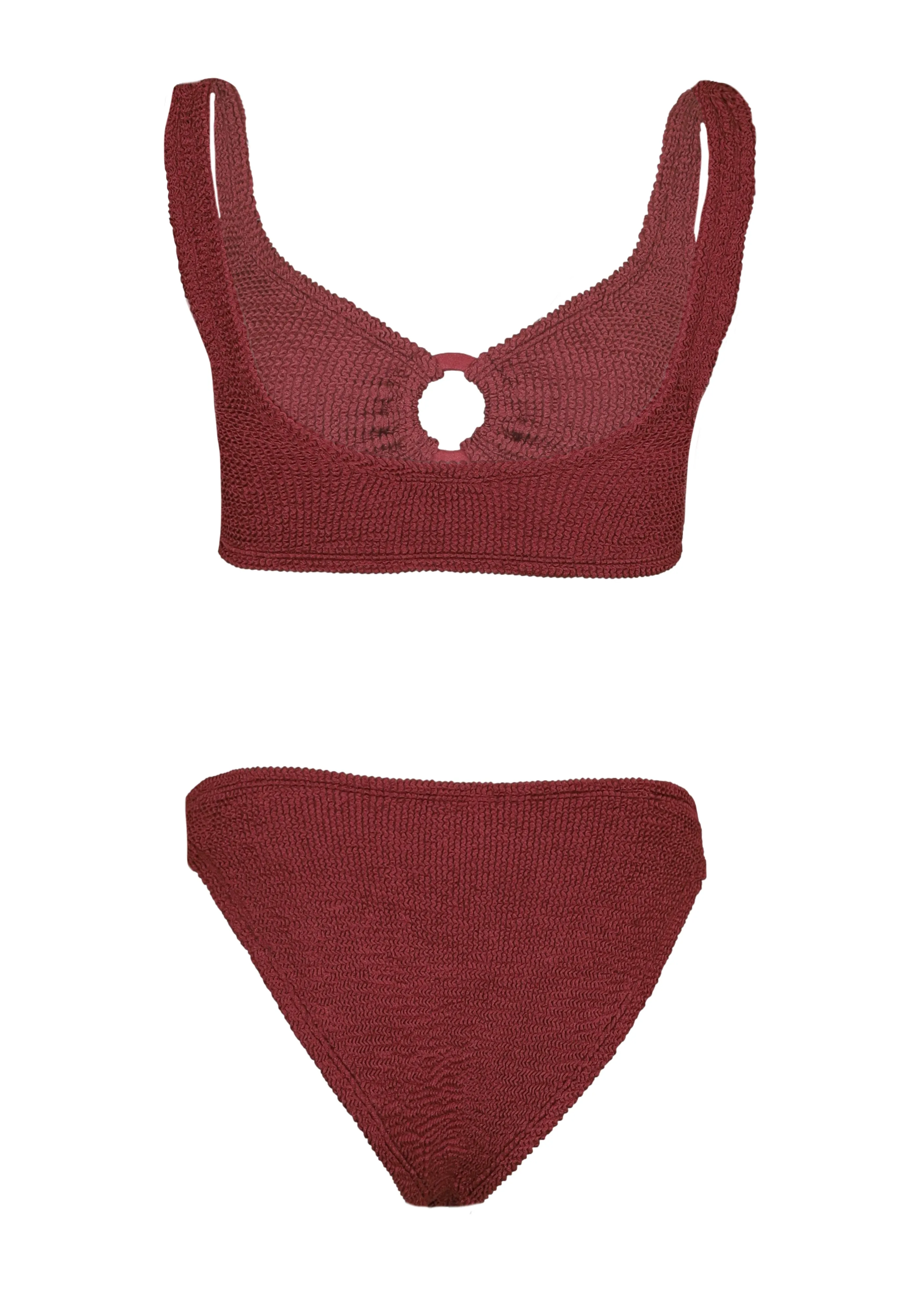 Julia Bikini Fabric Covered Hoops Metallic Rosewood sold by Sand Dollar product image thumbnail 3