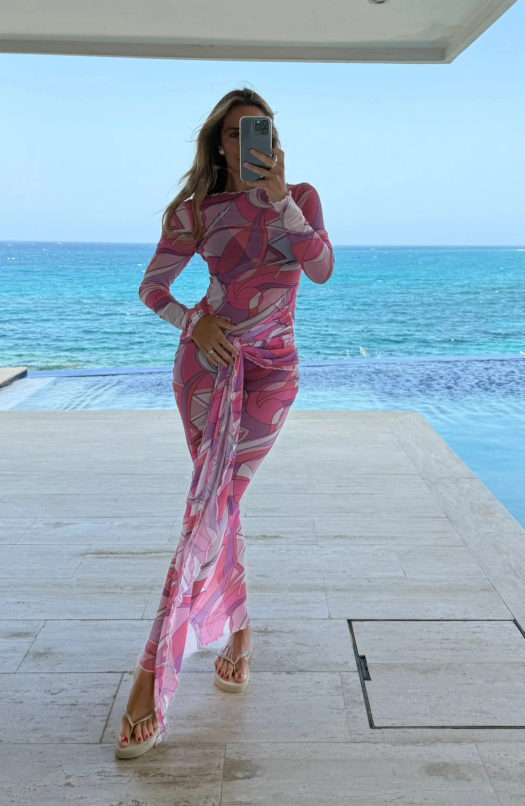 Mesh Tie Dress Pink sold by Sand Dollar product image thumbnail 2