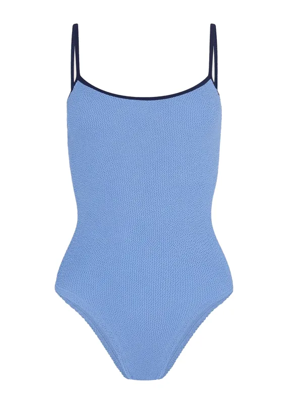 Pamela Swim Contrast Cornflower/Navy sold by Sand Dollar