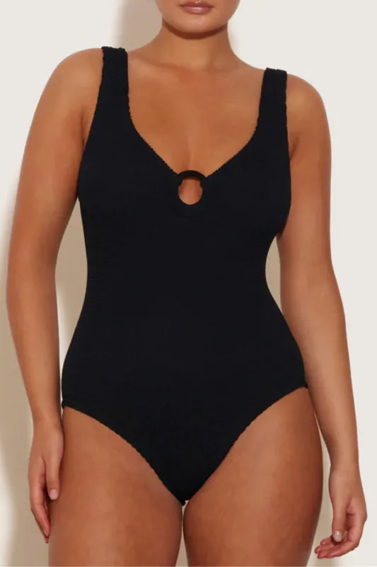 Coverage Celine Swim with Fabric Covered Hoop Black sold by Sand Dollar