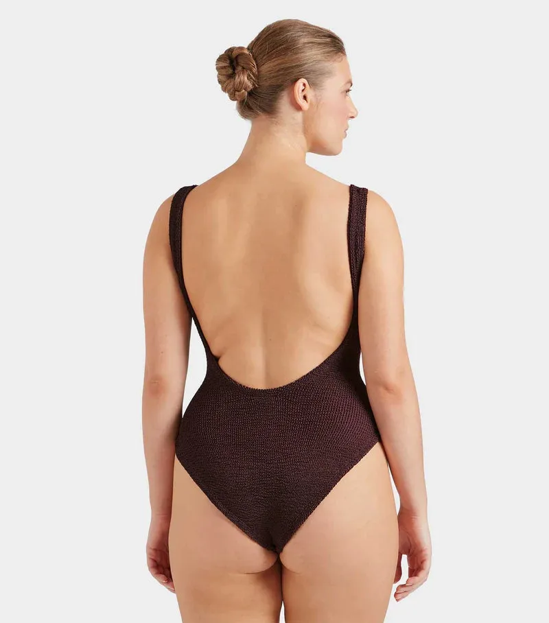 Classic Square Neck Swim Metallic Chocolate sold by Sand Dollar product image thumbnail 2