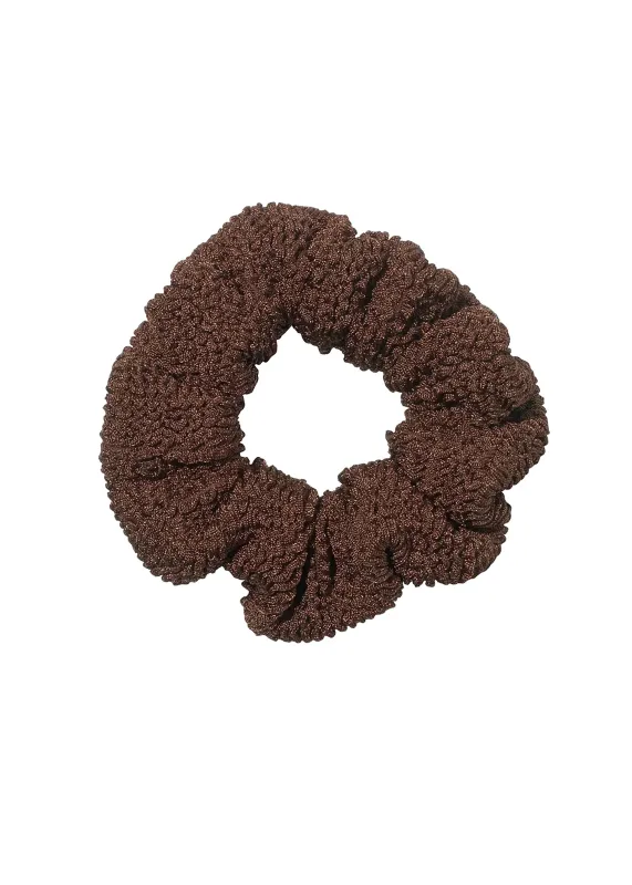 Scrunchie Metallic Crinkle Chocolate made by Hunza G