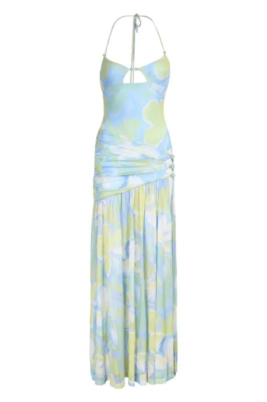 Kiki High Slit Maxi Dress Lana Green made by Seven Wonders