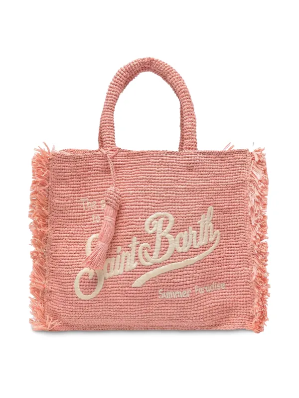 Colette Raffia Fringes Pink Bag sold by Sand Dollar