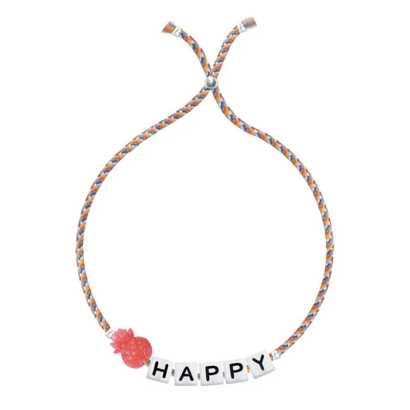 Square Letter And Charm Bracelet - Happy made by Sand Dollar