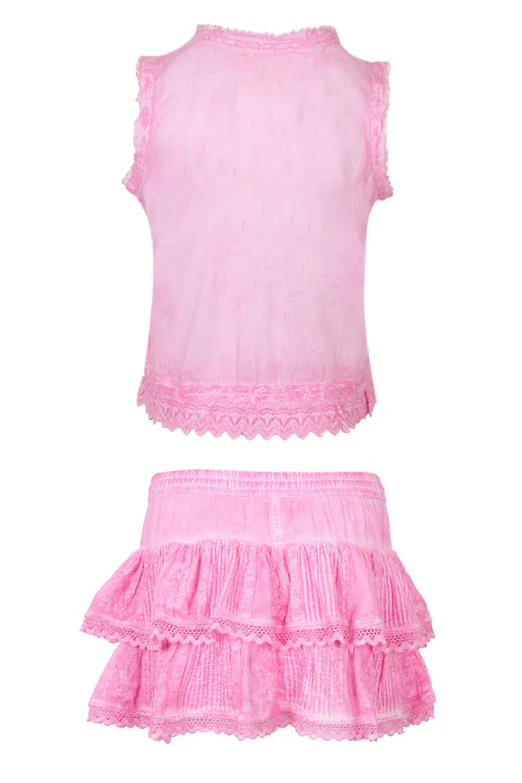 Cannes Embroidered Tank Top And Skort Washed Pink sold by Sand Dollar product image thumbnail 2
