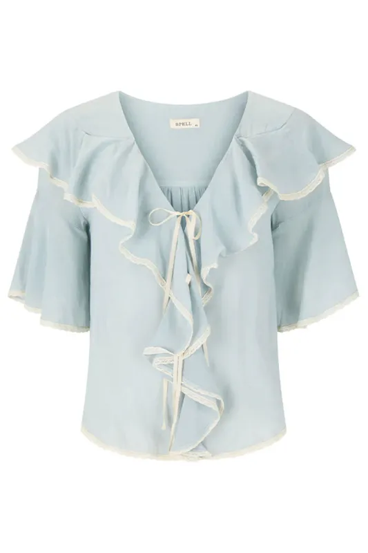 Bluebird Ruffle Blouse sold by Sand Dollar