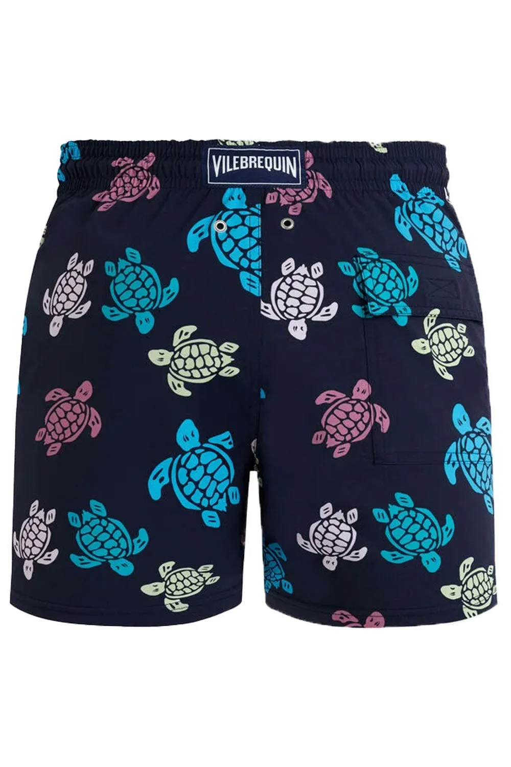 Men Stretch Short Swim Shorts Ronde des Tortues Multicolores Navy sold by Sand Dollar product image thumbnail 4