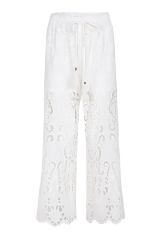 Lace Cropped Pant Merletti made by Sand Dollar