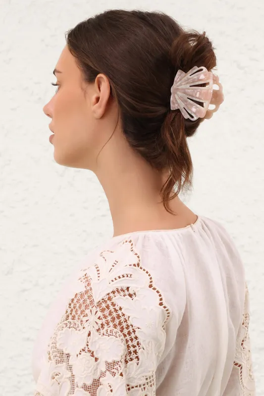 Shell Clasp Blush/Ivory sold by Sand Dollar