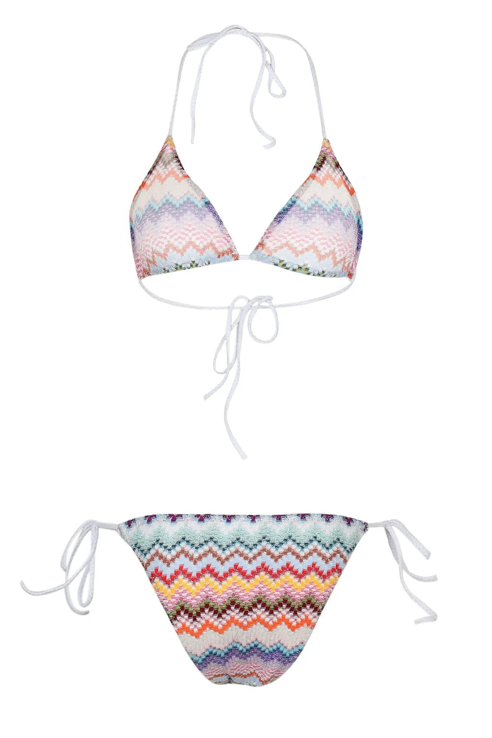 Triangle Bikini in Lamé Viscose with Pixel-effect Zigzag Pattern sold by Sand Dollar product image thumbnail 2