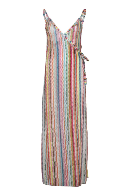 Long Cover-up in Viscose with Zigzag Pattern Multicolor sold by Sand Dollar