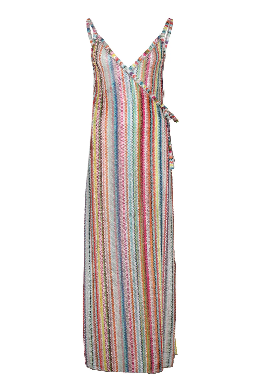 Long Cover-up in Viscose with Zigzag Pattern Multicolor sold by Sand Dollar