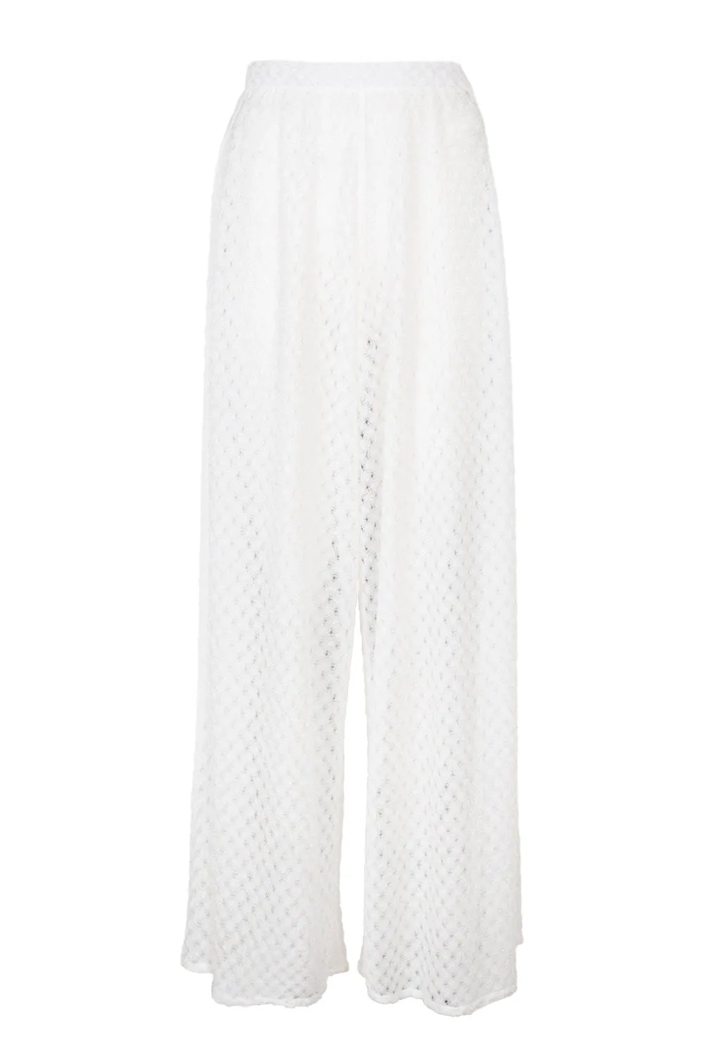 Classic Trouser in Lame Viscose White sold by Sand Dollar