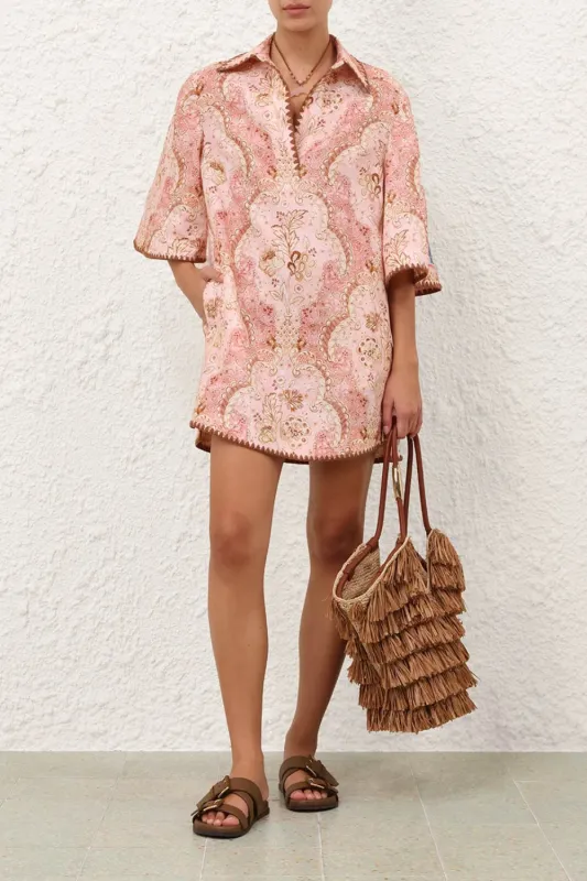 Daylight Tunic Mini Damask Rose made by Zimmermann