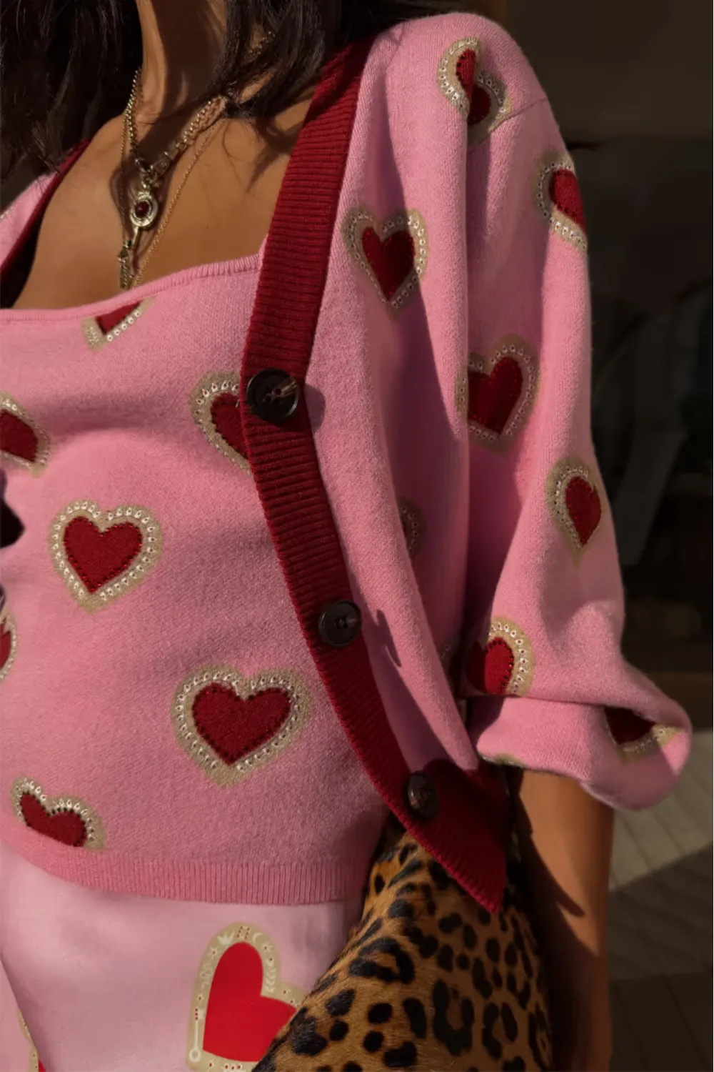 Pink Hearts Cardigan sold by Sand Dollar product image thumbnail 2