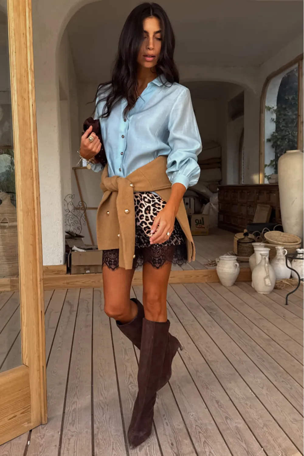 Leopard Lace Mini Maeva Skirt sold by Sand Dollar product image thumbnail 2