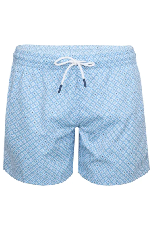 Men Swim Short Sky Blue Geo made by Sand Dollar