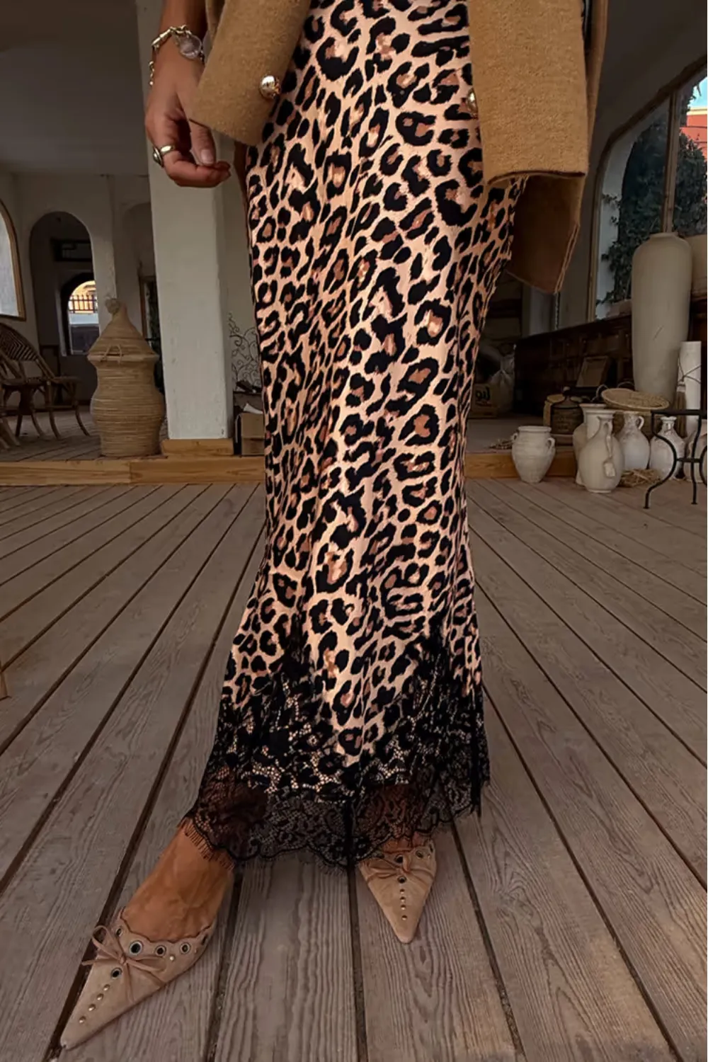 Leopard Lace Midi Maeva Skirt sold by Sand Dollar product image thumbnail 4