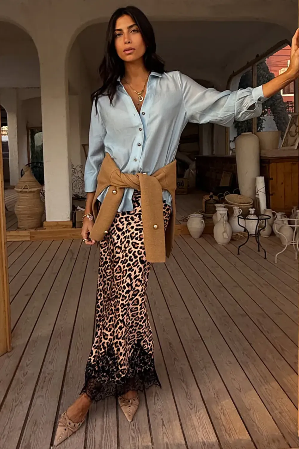 Leopard Lace Midi Maeva Skirt sold by Sand Dollar product image thumbnail 2