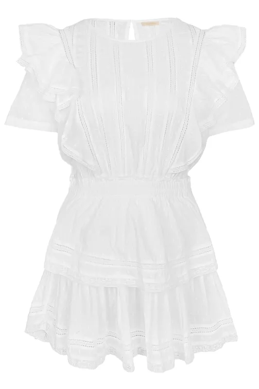 Natasha Dress Swiss Dot White sold by Sand Dollar