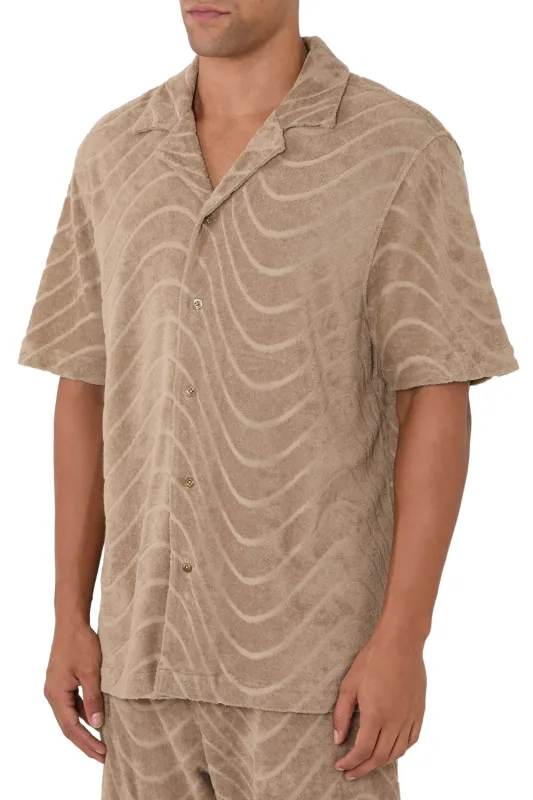Roberto Fibra Jacquard Terry Shirt Khaki sold by Sand Dollar