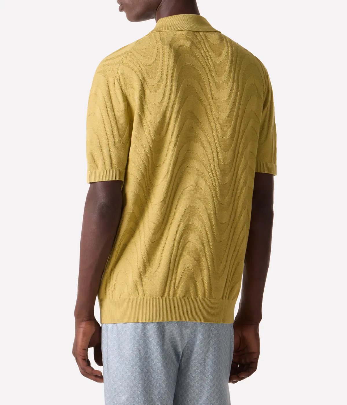 Rino Cotton Blend Jacquard Knit Polo Willow Green sold by Sand Dollar product image thumbnail 4