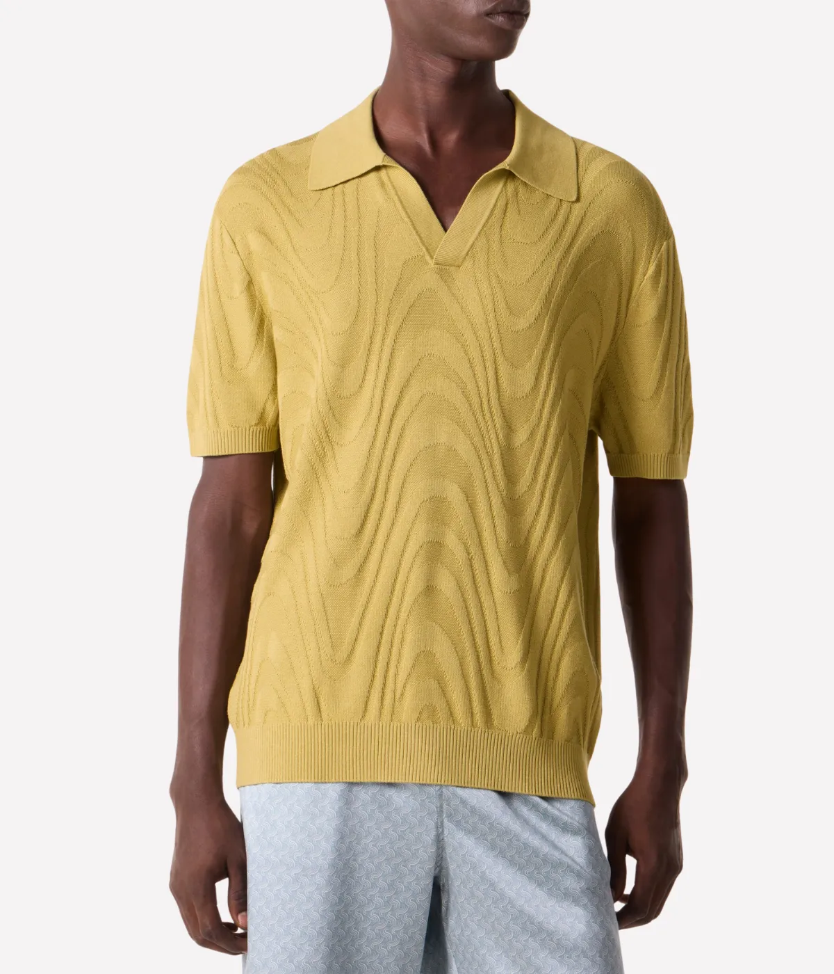 Rino Cotton Blend Jacquard Knit Polo Willow Green sold by Sand Dollar product image thumbnail 2