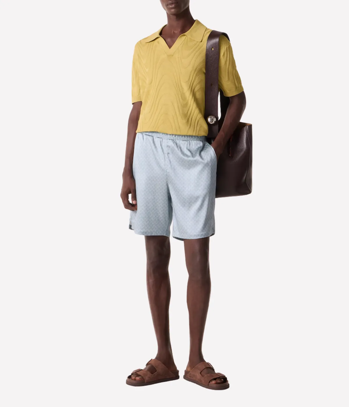 Rino Cotton Blend Jacquard Knit Polo Willow Green sold by Sand Dollar product image thumbnail 3