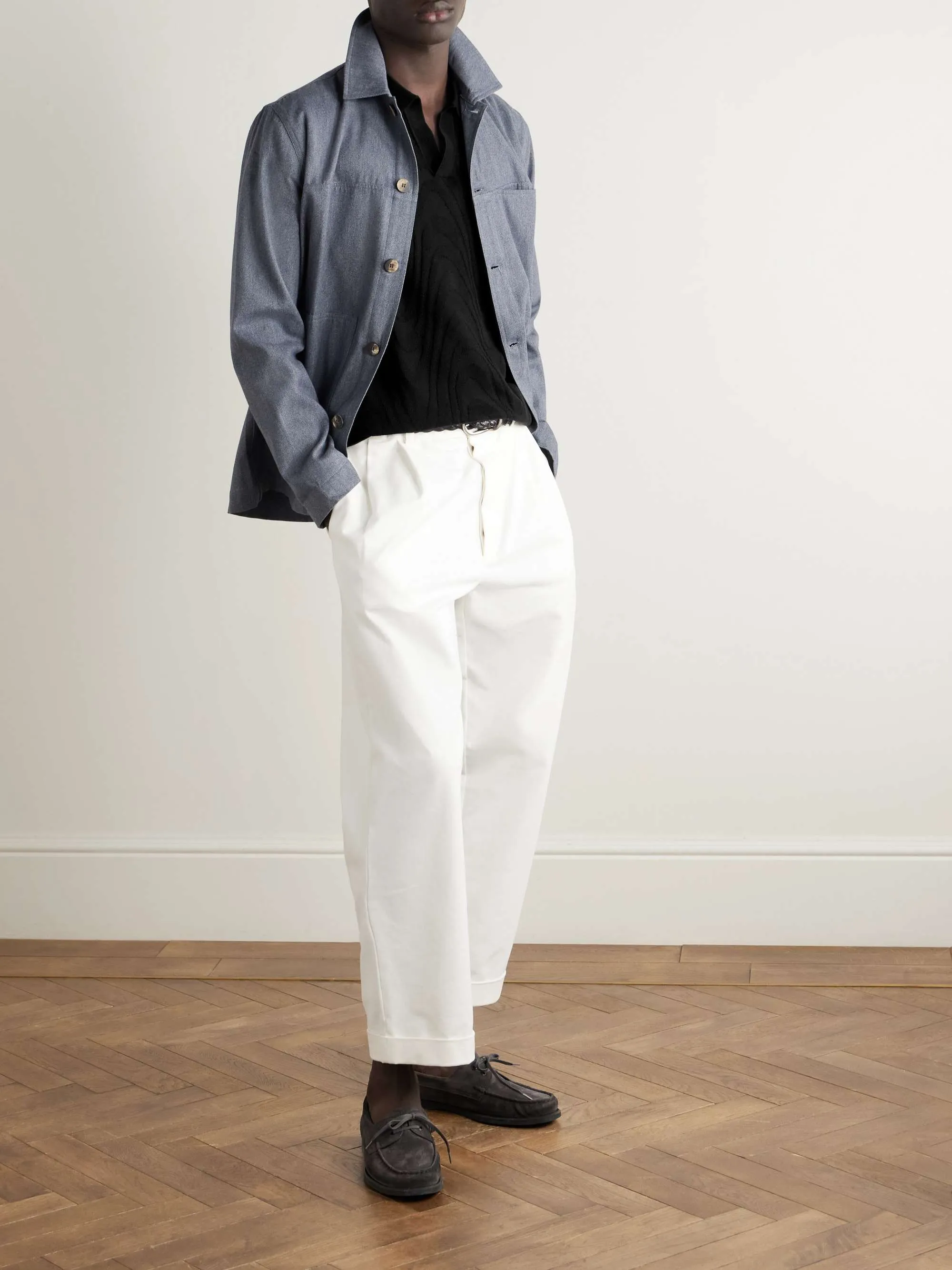 Rino Cotton Blend Jacquard Knit Polo Black sold by Sand Dollar product image thumbnail 2