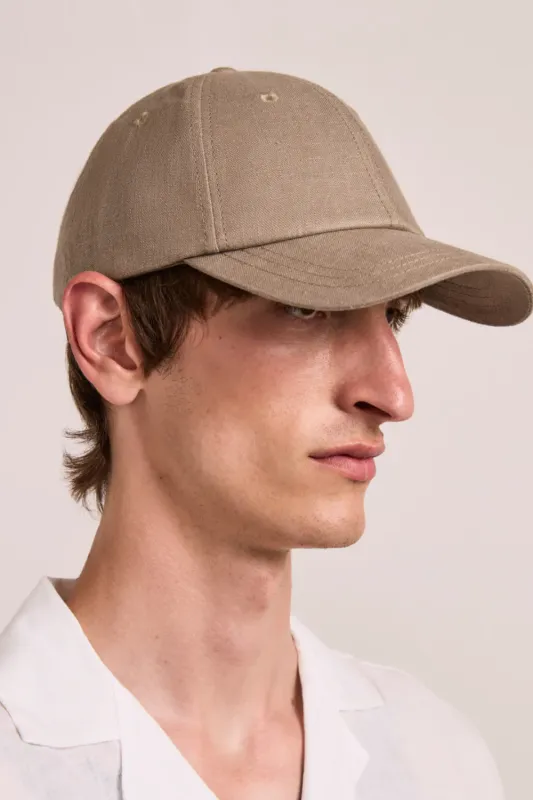 Fernando Linen Cap Khaki sold by Sand Dollar