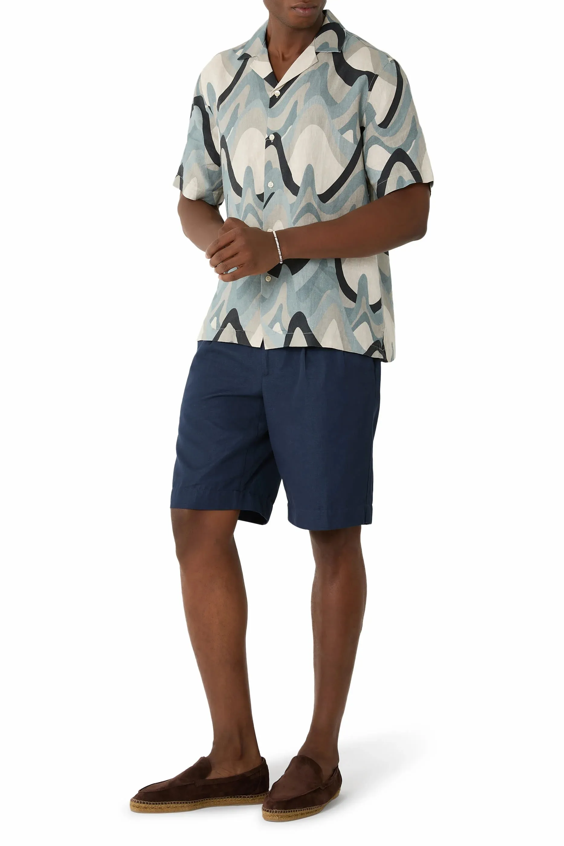Roberto Linen Shirt Montahna Print Coastal Blue sold by Sand Dollar product image thumbnail 3