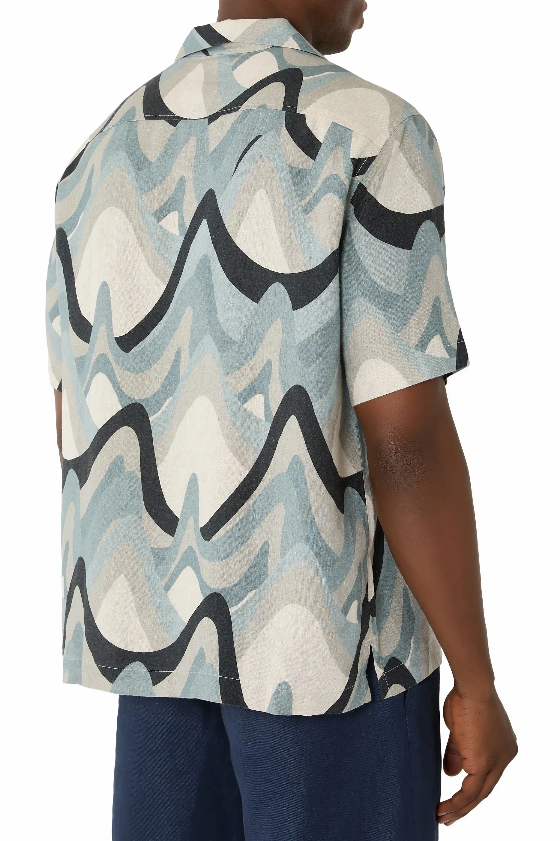 Roberto Linen Shirt Montahna Print Coastal Blue sold by Sand Dollar product image thumbnail 2