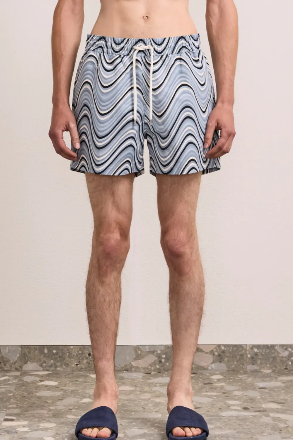 Rio Swim Short Fibra Print Coastal Blue sold by Sand Dollar