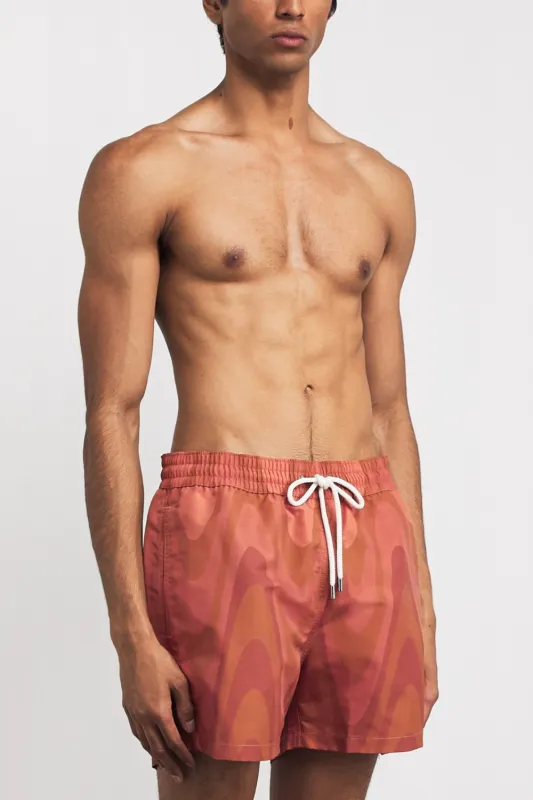 Rio Swim Short Copa Grain Print Copper made by Sand Dollar