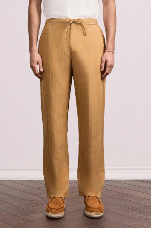 Mendes Linen Blend Trousers Stone Beige sold by Sand Dollar