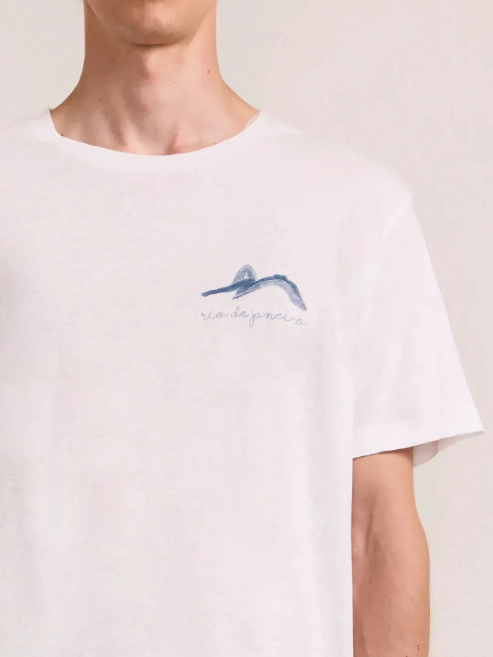 Dinis Linen Blend Montahna RDJ Printed Tee Coastal Blue sold by Sand Dollar product image thumbnail 2