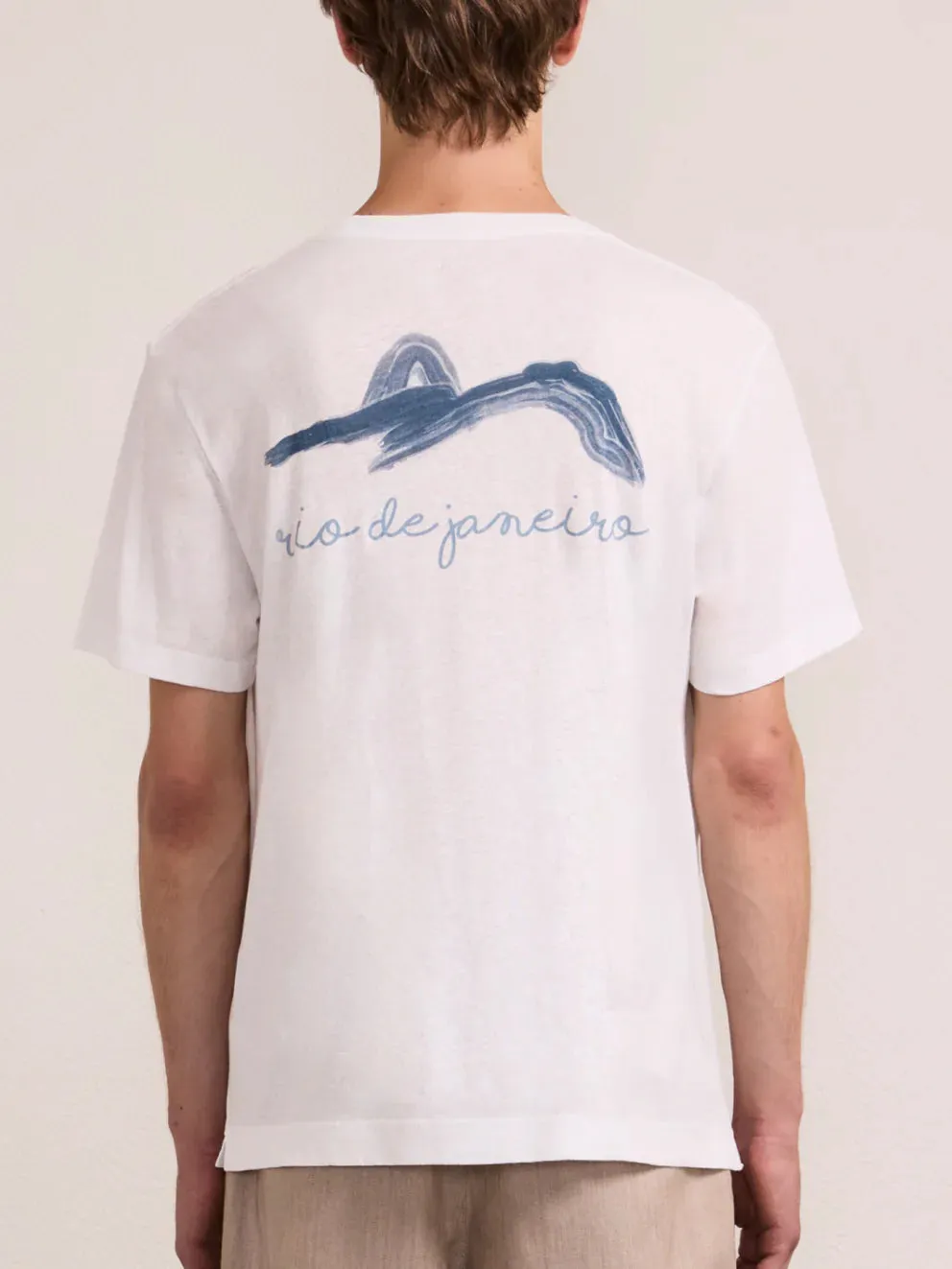 Dinis Linen Blend Montahna RDJ Printed Tee Coastal Blue sold by Sand Dollar product image thumbnail 3