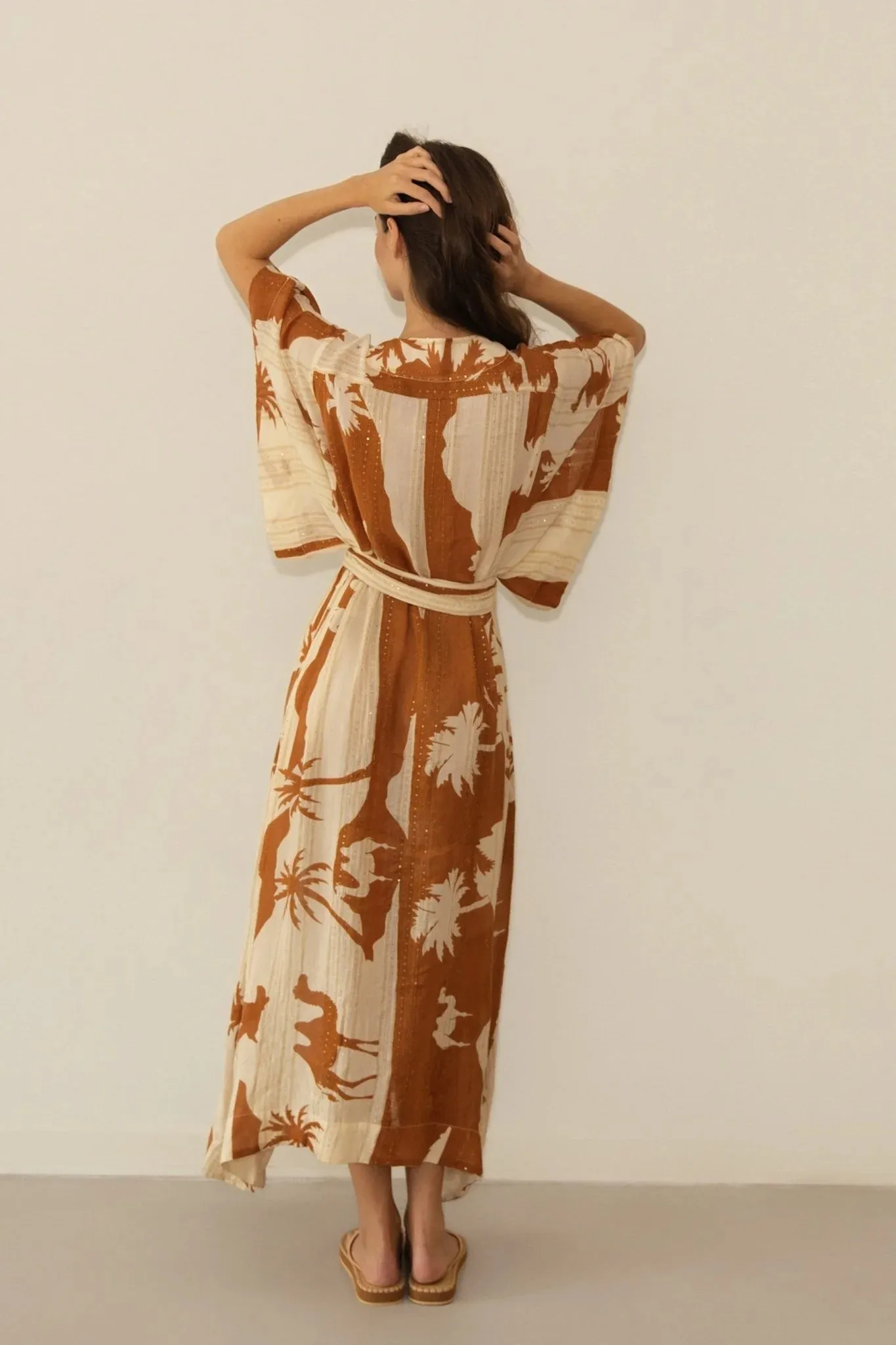 Kha Palm Trees Kimono Mocha sold by Sand Dollar product image thumbnail 5
