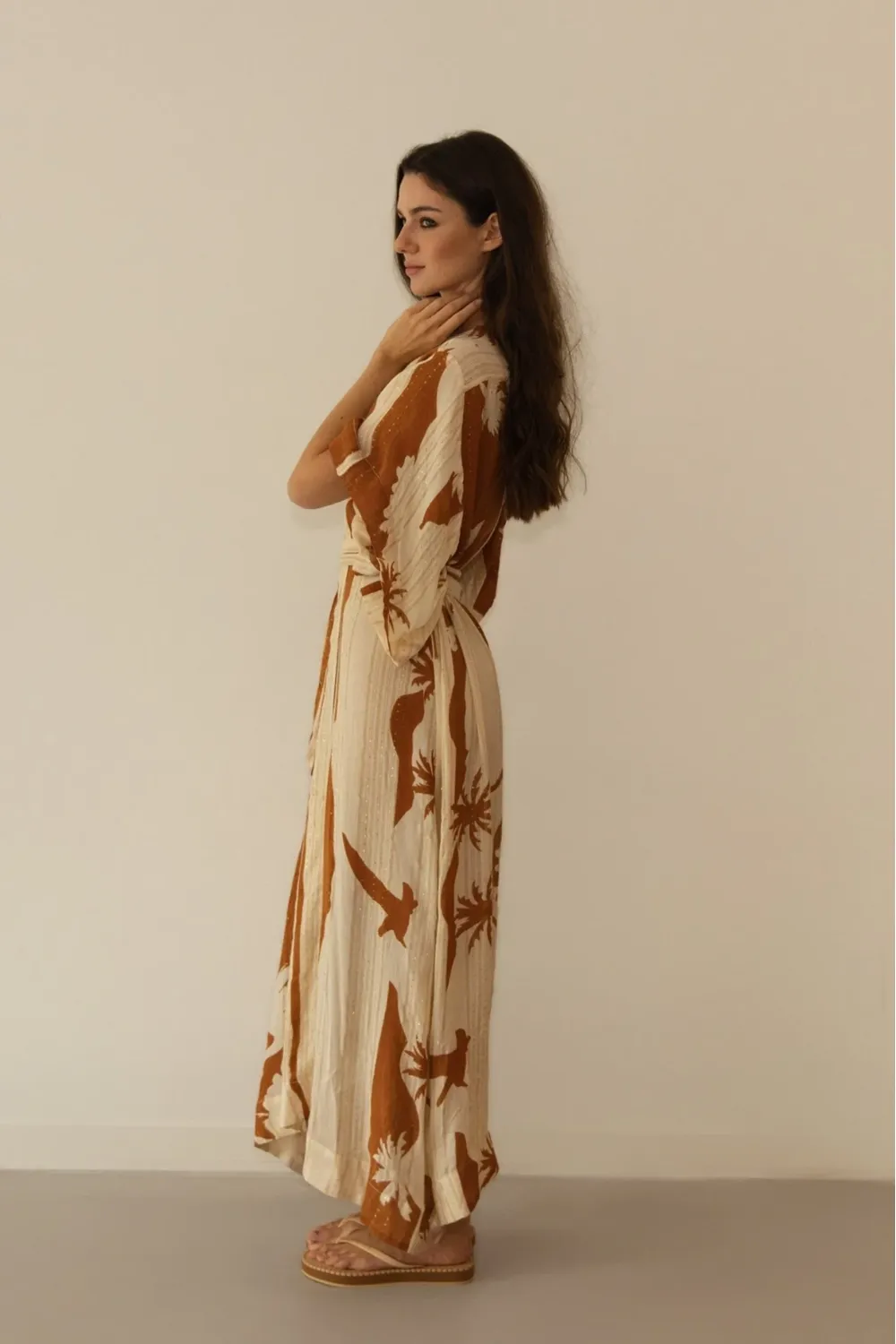 Kha Palm Trees Kimono Mocha sold by Sand Dollar product image thumbnail 3